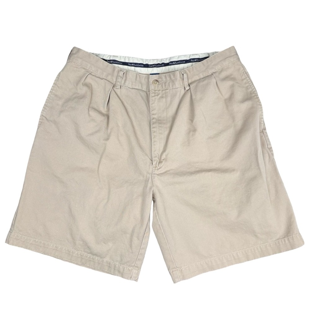 Polo Ralph Lauren Classic‎ Fit Khaki Chino Shorts Mens 36 Pleated